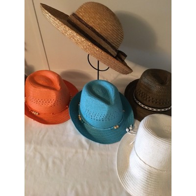 Lot Of 5 Wide Brim Womans Straw Beach Hat Sun Block Cute Colorful Variety Style  eb-36521597